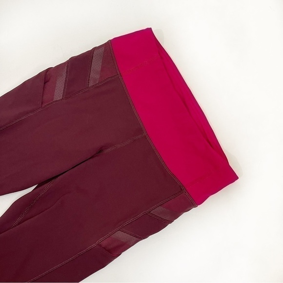 Lululemon Illumina Run Crop Bordeaux Drama Bumble berry Mesh Size 4 - Picture 4 of 9